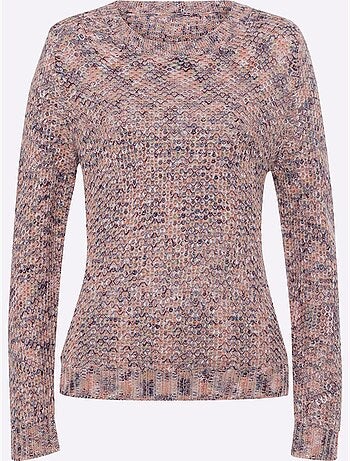 Pull Encolure Ronde Jolie Structure Tricot - Taille Standard - Moda Vilona