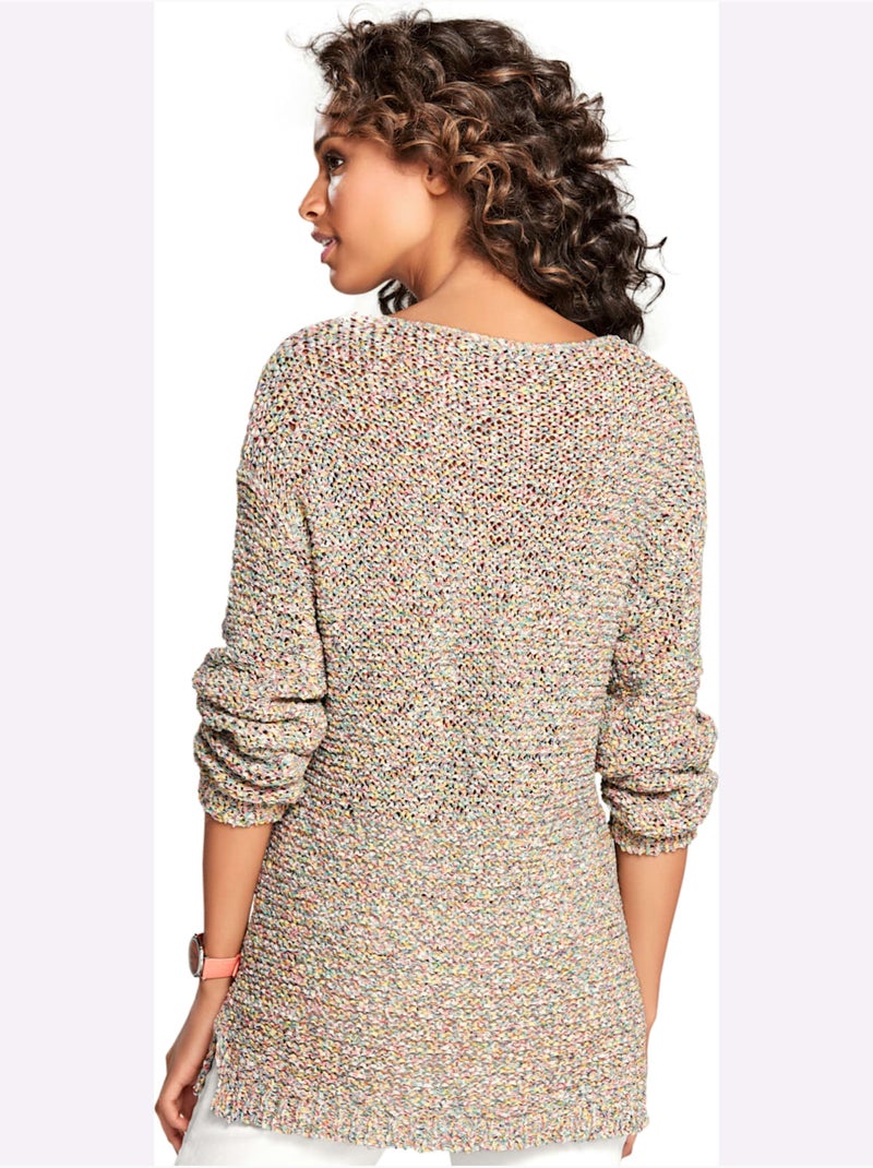 Pull Encolure Ronde Look Décontracté Tendance - Taille Standard - Helline Multicolore - Kiabi