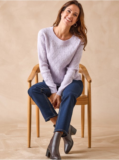 Pull encolure ronde maille fantaisie - DAXON - Kiabi