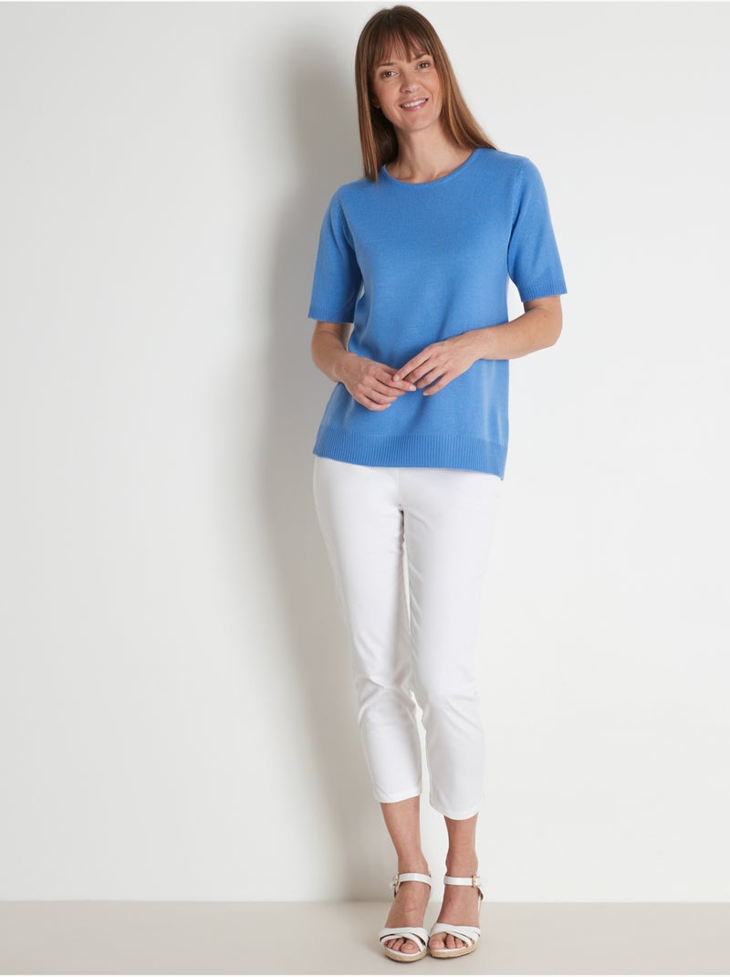 Pull encolure ronde manches courtes - DAXON Bleu - Kiabi