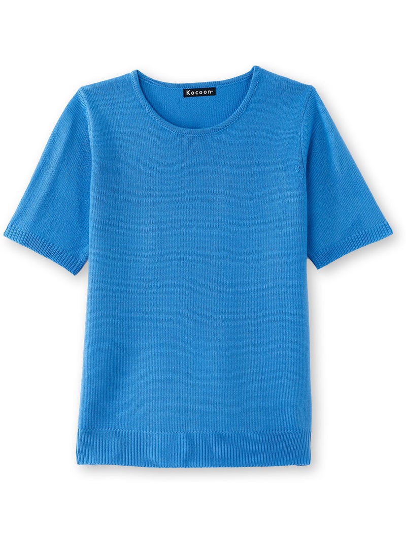 Pull encolure ronde manches courtes - DAXON Bleu - Kiabi