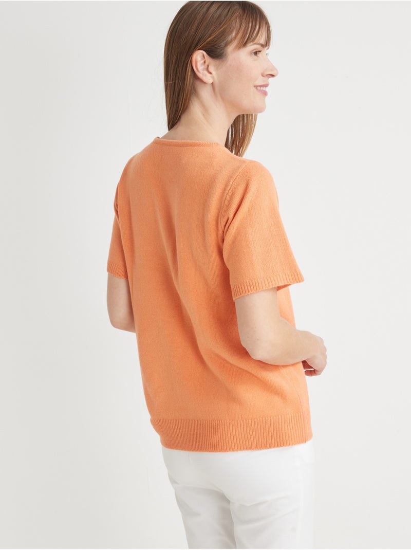 Pull encolure ronde manches courtes - DAXON Corail - Kiabi