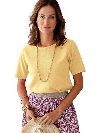 Pull encolure ronde manches courtes - DAXON