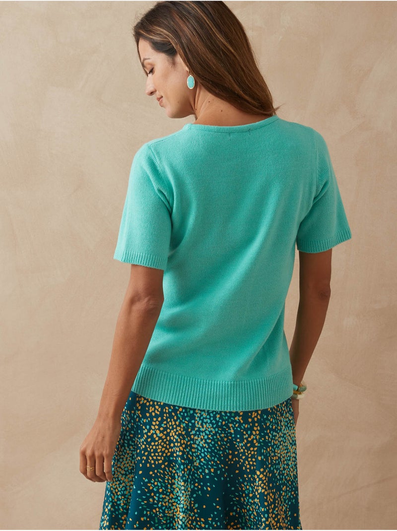 Pull encolure ronde manches courtes - DAXON Vert clair - Kiabi