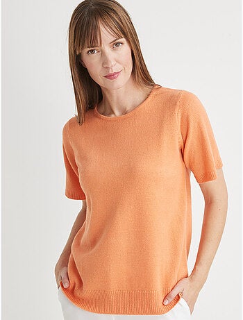 Pull encolure ronde manches courtes
