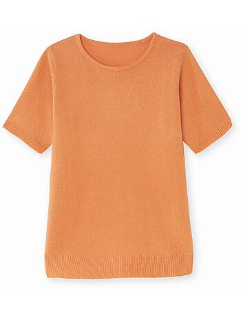 Pull encolure ronde manches courtes