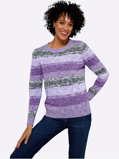 Pull Encolure Ronde Motif à Rayures Tendance - Taille Standard - Moda Vilona - Kiabi Pull Encolure Ronde Motif à Rayures Tendance - Taille Standard - Moda Vilona - Kiabi
