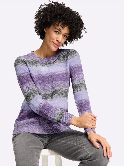 Pull Encolure Ronde Motif à Rayures Tendance - Taille Standard - Moda Vilona - Kiabi Pull Encolure Ronde Motif à Rayures Tendance - Taille Standard - Moda Vilona - Kiabi