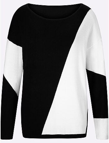 Pull encolure ronde motif graphique - taille standard - helline