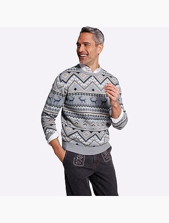 Pull encolure ronde motif graphique - taille standard - moda vilona
