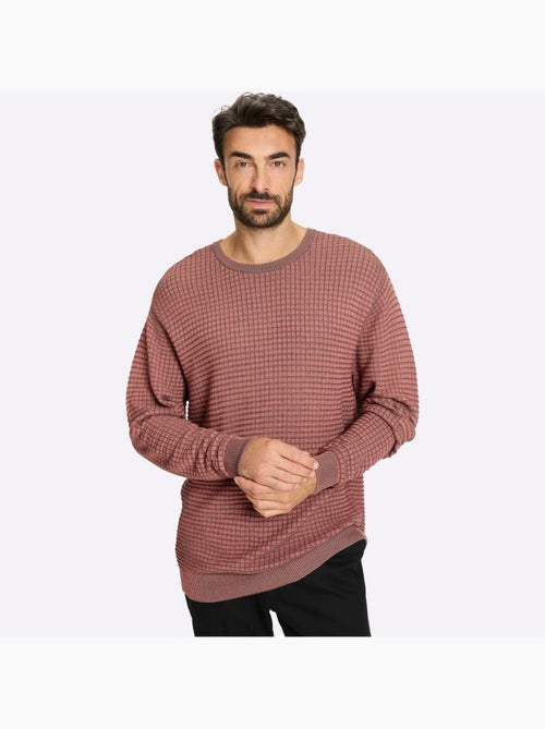 Pull encolure ronde motif structuré tendance - taille standard - witt - Kiabi