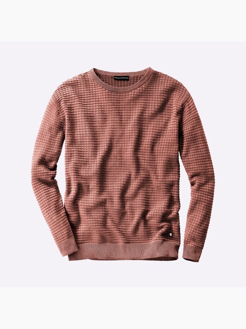 Pull encolure ronde motif structuré tendance - taille standard - witt - Kiabi