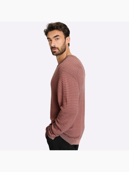 Pull encolure ronde motif structuré tendance - taille standard - witt - Kiabi