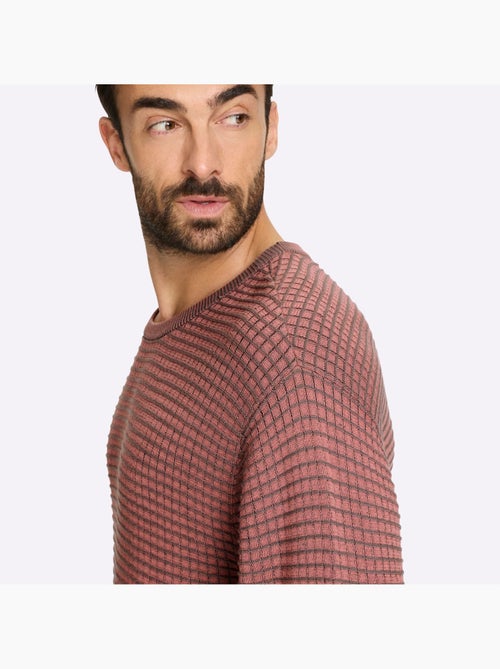 Pull encolure ronde motif structuré tendance - taille standard - witt - Kiabi