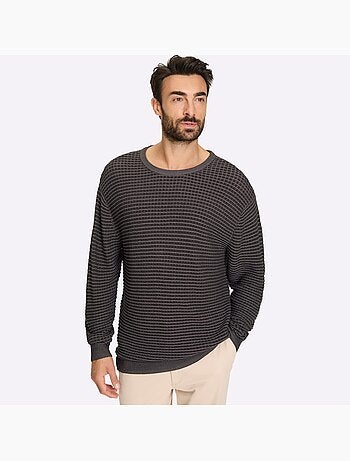 Pull encolure ronde motif structuré tendance - taille standard - witt