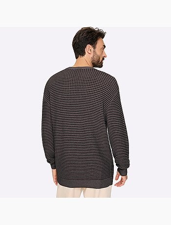 Pull encolure ronde motif structuré tendance - taille standard - witt