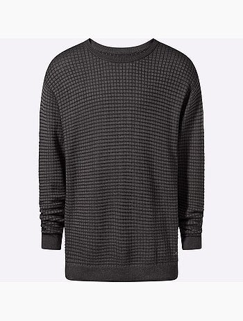 Pull encolure ronde motif structuré tendance - taille standard - witt