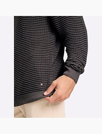Pull encolure ronde motif structuré tendance - taille standard - witt