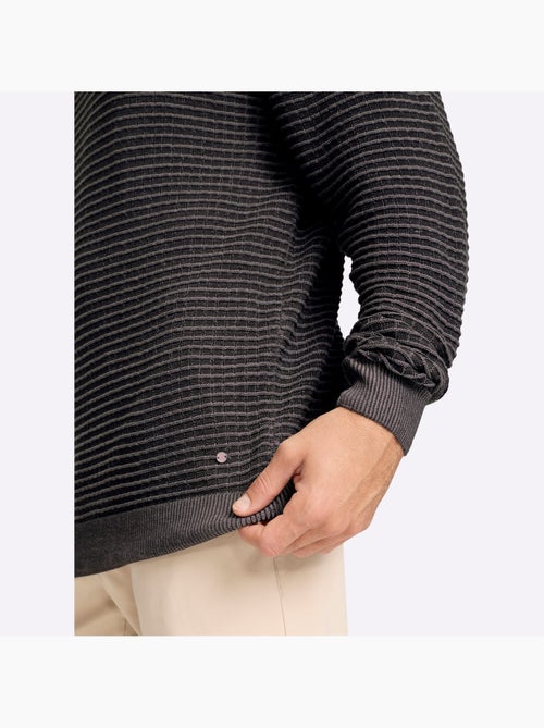 Pull encolure ronde motif structuré tendance - taille standard - witt - Kiabi