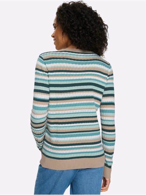 Pull Encolure Ronde Motif Torsadé Sportif - Taille Standard - Moda Vilona - Kiabi Pull Encolure Ronde Motif Torsadé Sportif - Taille Standard - Moda Vilona - Kiabi