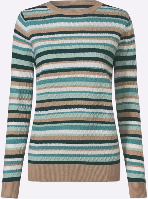Pull Encolure Ronde Motif Torsadé Sportif - Taille Standard - Moda Vilona - Kiabi Pull Encolure Ronde Motif Torsadé Sportif - Taille Standard - Moda Vilona - Kiabi