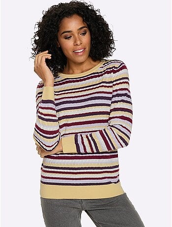 Pull Encolure Ronde Motif Torsadé Sportif - Taille Standard - Moda Vilona