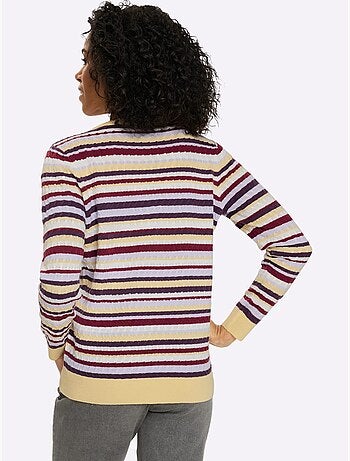 Pull Encolure Ronde Motif Torsadé Sportif - Taille Standard - Moda Vilona