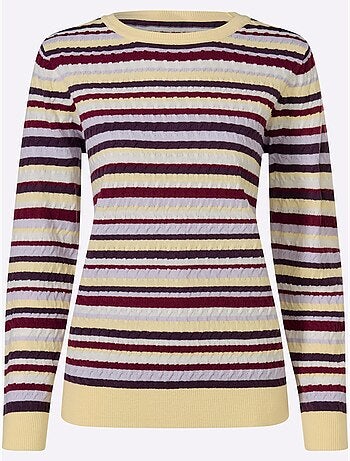 Pull Encolure Ronde Motif Torsadé Sportif - Taille Standard - Moda Vilona