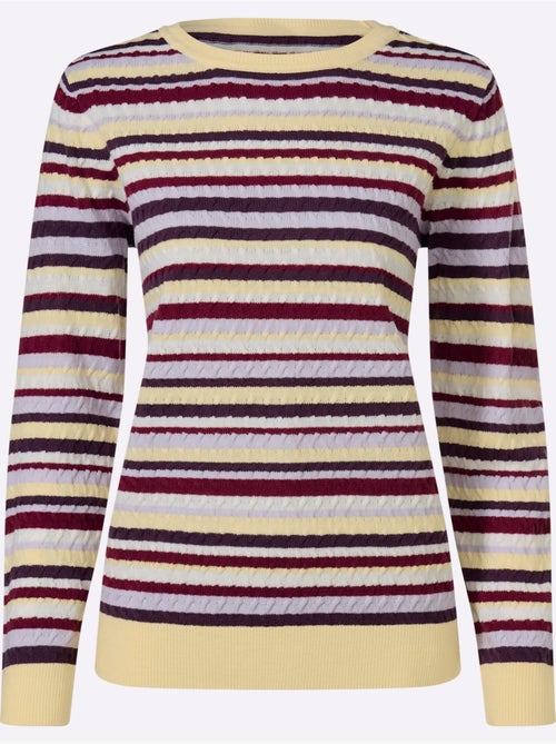 Pull Encolure Ronde Motif Torsadé Sportif - Taille Standard - Moda Vilona - Kiabi Pull Encolure Ronde Motif Torsadé Sportif - Taille Standard - Moda Vilona - Kiabi