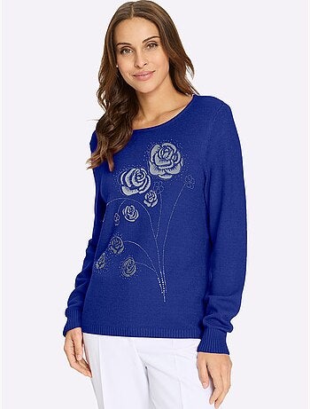 Pull Encolure Ronde Petites Pierres Brillantes Fantaisie - Taille Standard - Witt