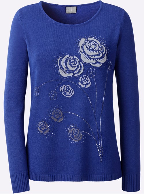 Pull Encolure Ronde Petites Pierres Brillantes Fantaisie - Taille Standard - Witt - Kiabi