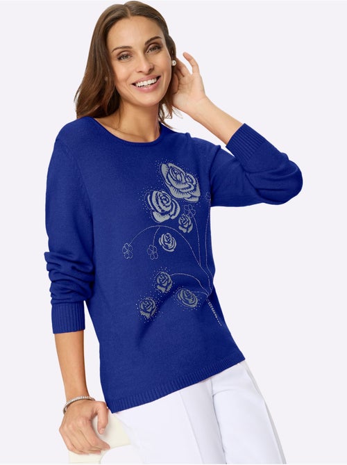 Pull Encolure Ronde Petites Pierres Brillantes Fantaisie - Taille Standard - Witt - Kiabi