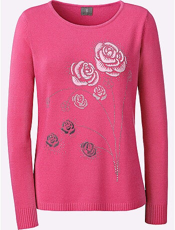 Pull Encolure Ronde Petites Pierres Brillantes Fantaisie - Taille Standard - Witt