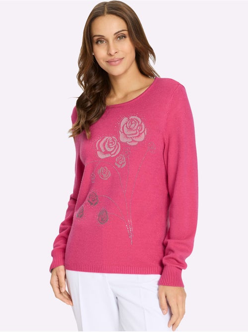 Pull Encolure Ronde Petites Pierres Brillantes Fantaisie - Taille Standard - Witt - Kiabi