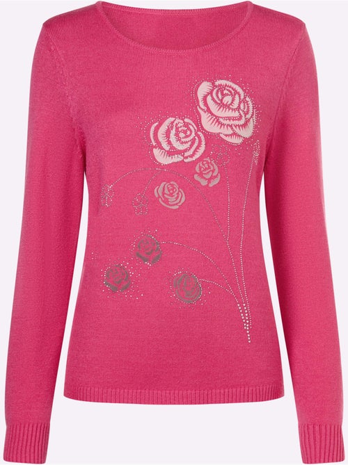 Pull Encolure Ronde Petites Pierres Brillantes Fantaisie - Taille Standard - Witt - Kiabi