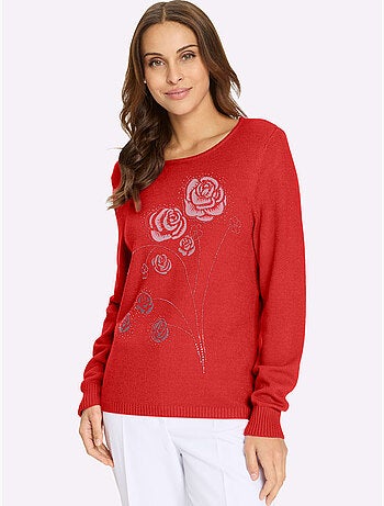 Pull Encolure Ronde Petites Pierres Brillantes Fantaisie - Taille Standard - Witt