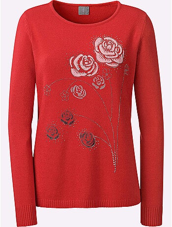 Pull Encolure Ronde Petites Pierres Brillantes Fantaisie - Taille Standard - Witt