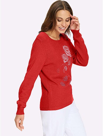 Pull Encolure Ronde Petites Pierres Brillantes Fantaisie - Taille Standard - Witt