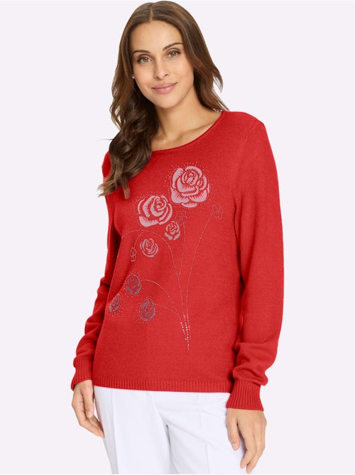 Pull Encolure Ronde Petites Pierres Brillantes Fantaisie - Taille Standard - Witt - Kiabi