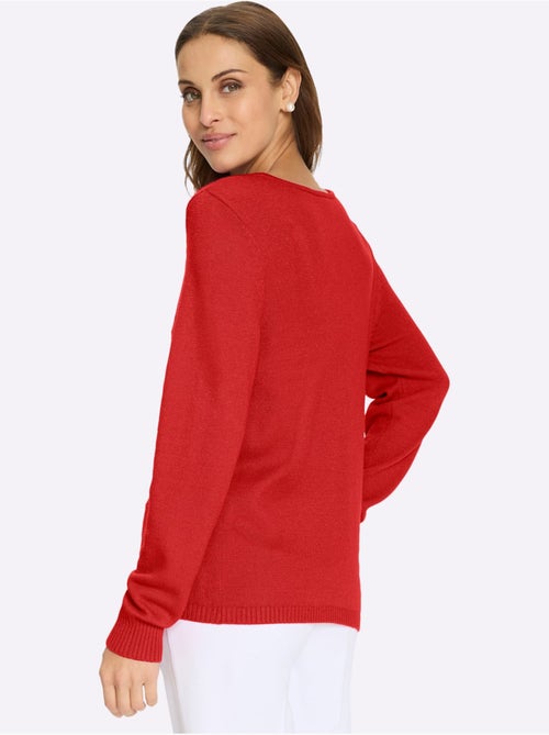 Pull Encolure Ronde Petites Pierres Brillantes Fantaisie - Taille Standard - Witt - Kiabi