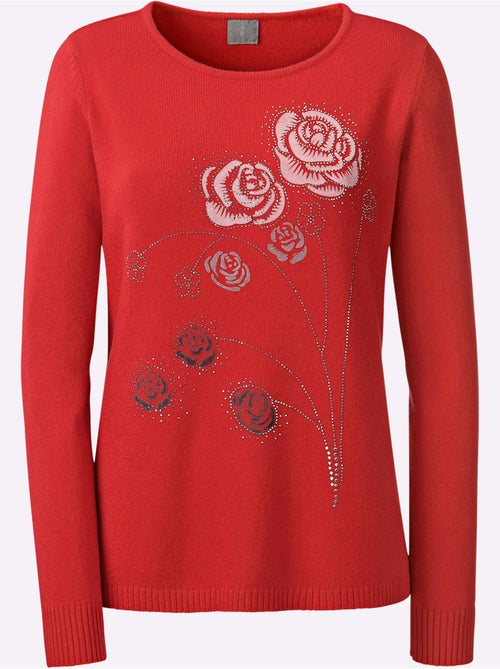 Pull Encolure Ronde Petites Pierres Brillantes Fantaisie - Taille Standard - Witt - Kiabi