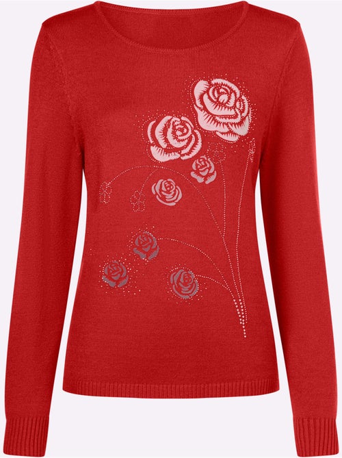 Pull Encolure Ronde Petites Pierres Brillantes Fantaisie - Taille Standard - Witt - Kiabi