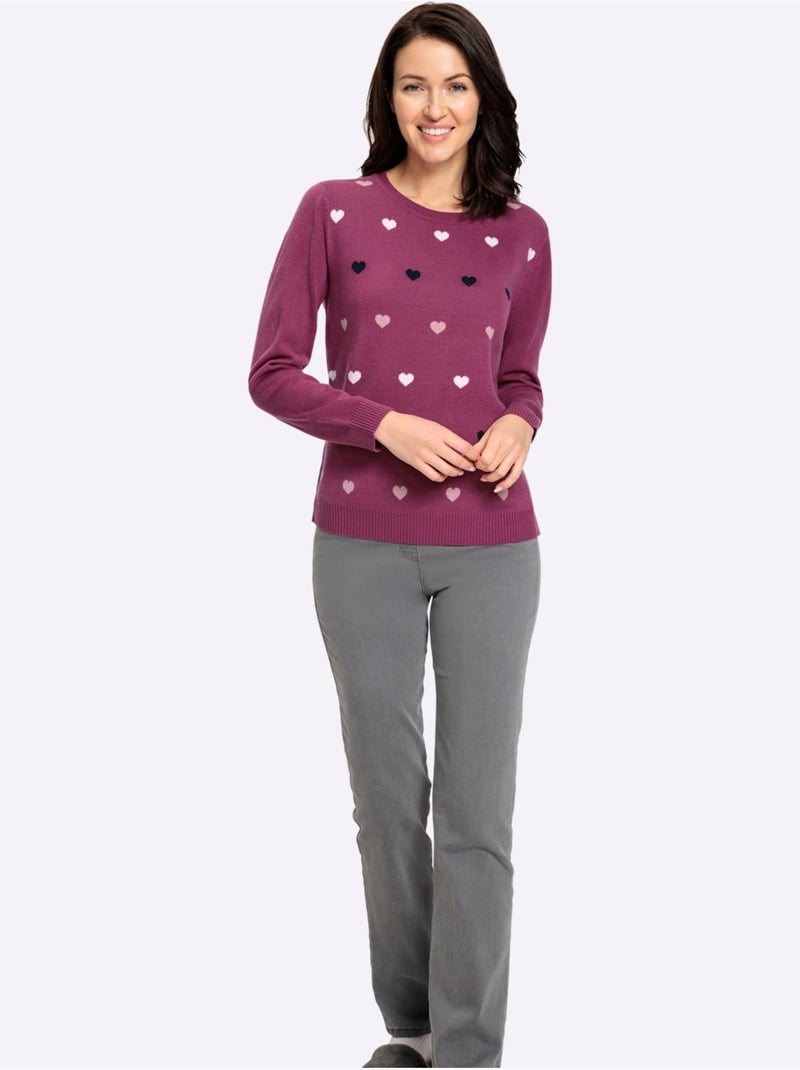Pull Encolure Ronde Qualité Tricot Fin - Taille Standard - Witt Bruyère/Menthe - Kiabi