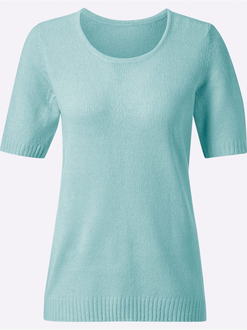 Pull encolure ronde superbe bouclé - taille standard - witt Bleu marine - Kiabi