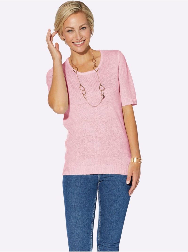 Pull encolure ronde superbe bouclé - taille standard - witt Rose - Kiabi