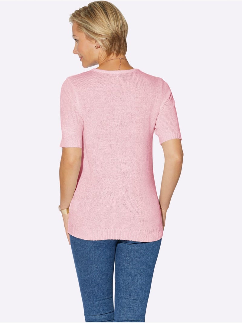 Pull encolure ronde superbe bouclé - taille standard - witt Rose - Kiabi