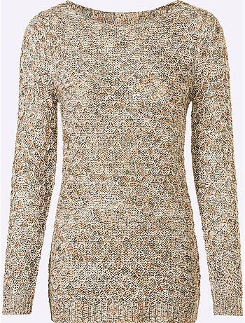 Pull en maille à col rond et manches longues motif tricoté - taille standard - witt