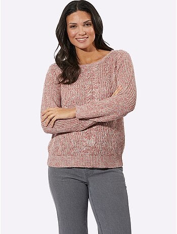 Pull Encolure Ronde Superbe Motif Torsadé - Taille Standard - Moda Vilona
