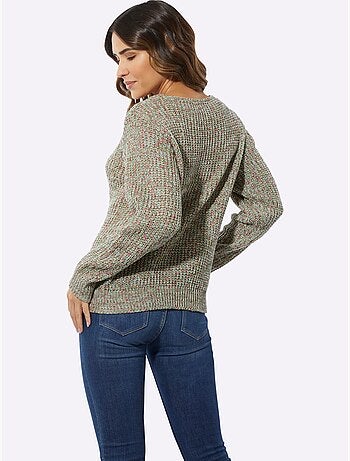 Pull Encolure Ronde Superbe Motif Torsadé - Taille Standard - Moda Vilona