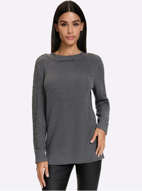 Pull encolure ronde superbes perles fantaisie - taille standard - helline - Kiabi Pull encolure ronde superbes perles fantaisie - taille standard - helline - Kiabi